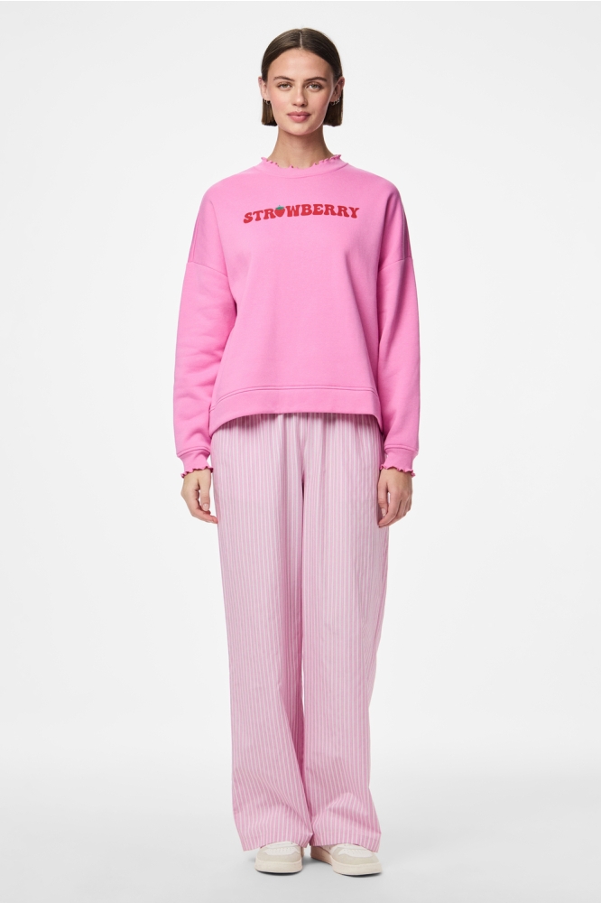 PCMALIAH LS PRINT SWEAT BC 17147858 FUSHIA PINK/STRAWBERRY